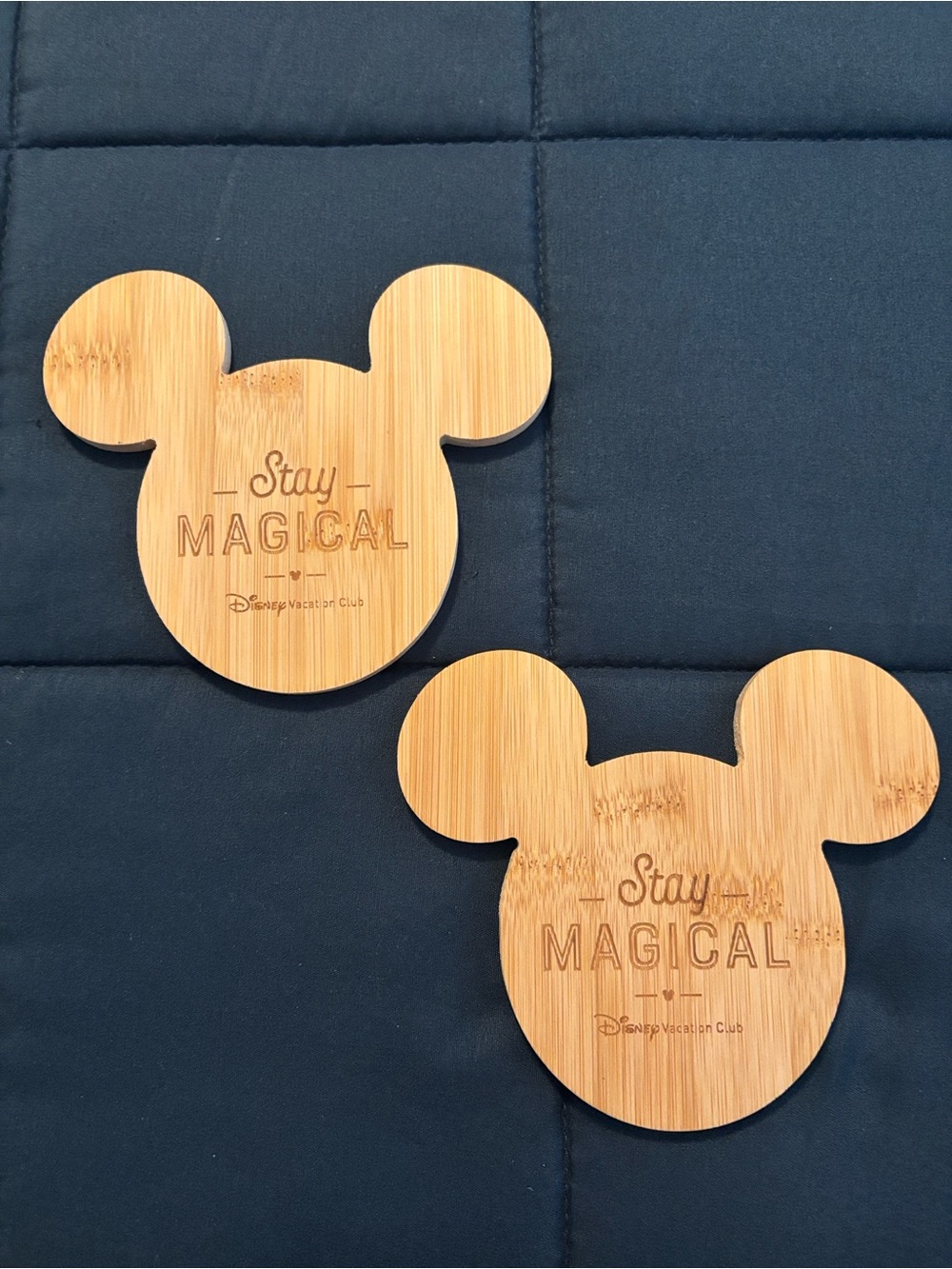 Disney DVC Mickey 'Stay Magical' Coasters - Natural Wood